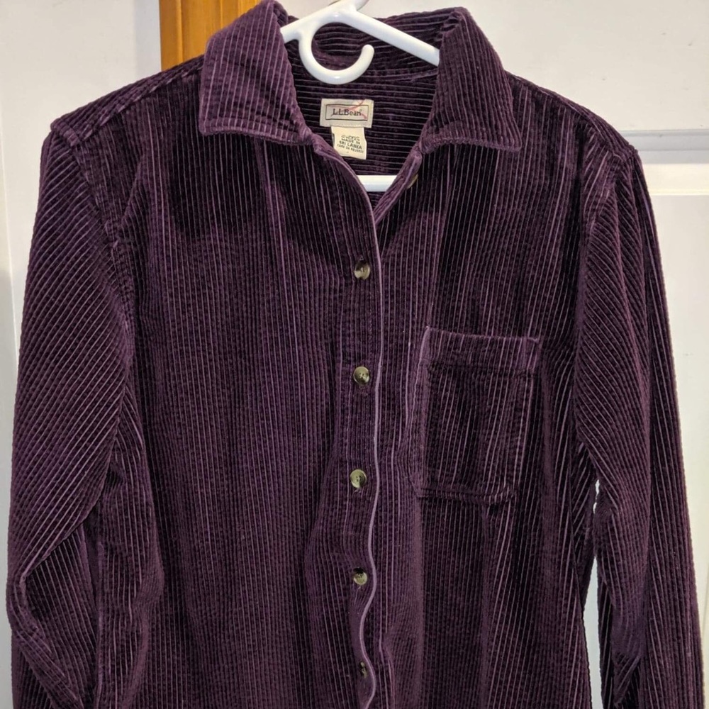 L.L. Bean Soft Purple Corduroy Button-Up